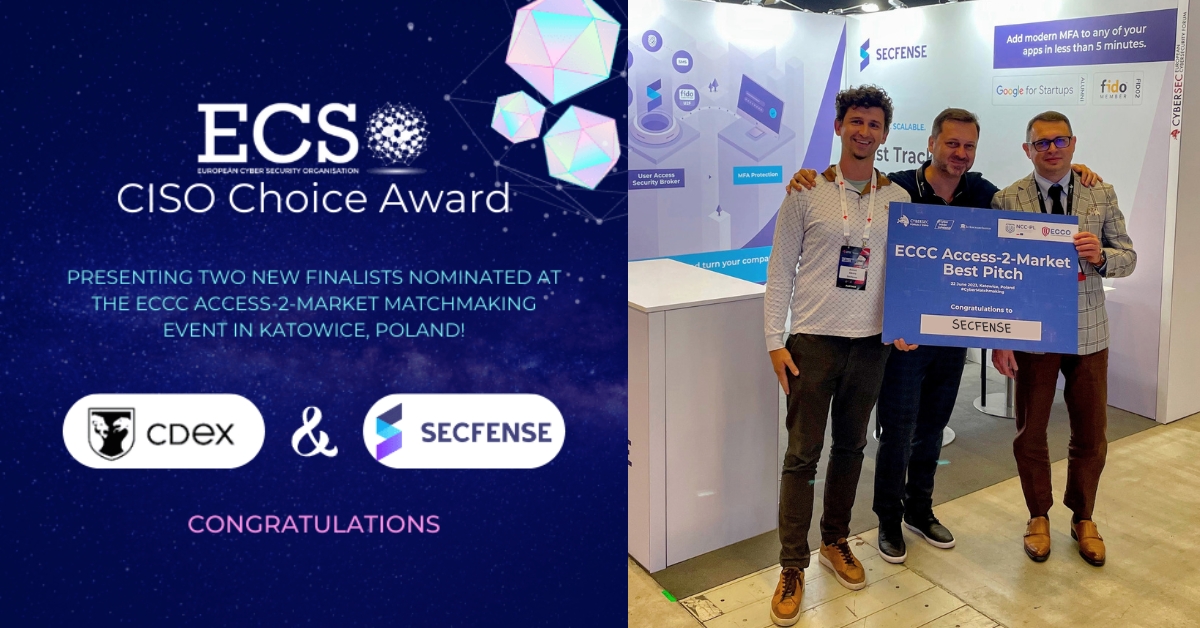 Secfense wins ECCC Access-2-Market and advances to ECSO’s CISO Choice Award Finals.