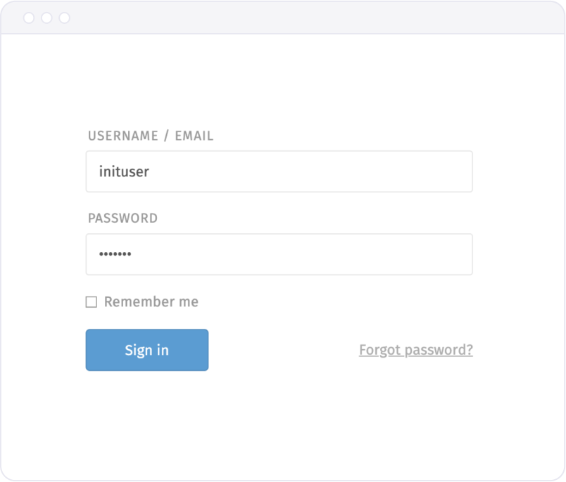 inituser login