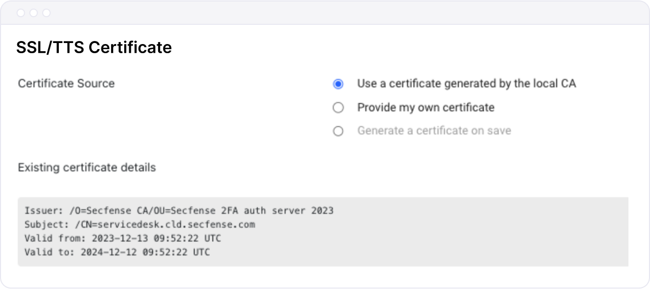 tls for application representation