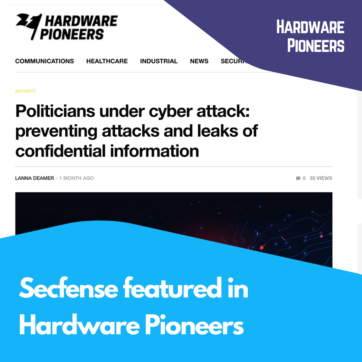 Secfense featured in Hardware Pioneers