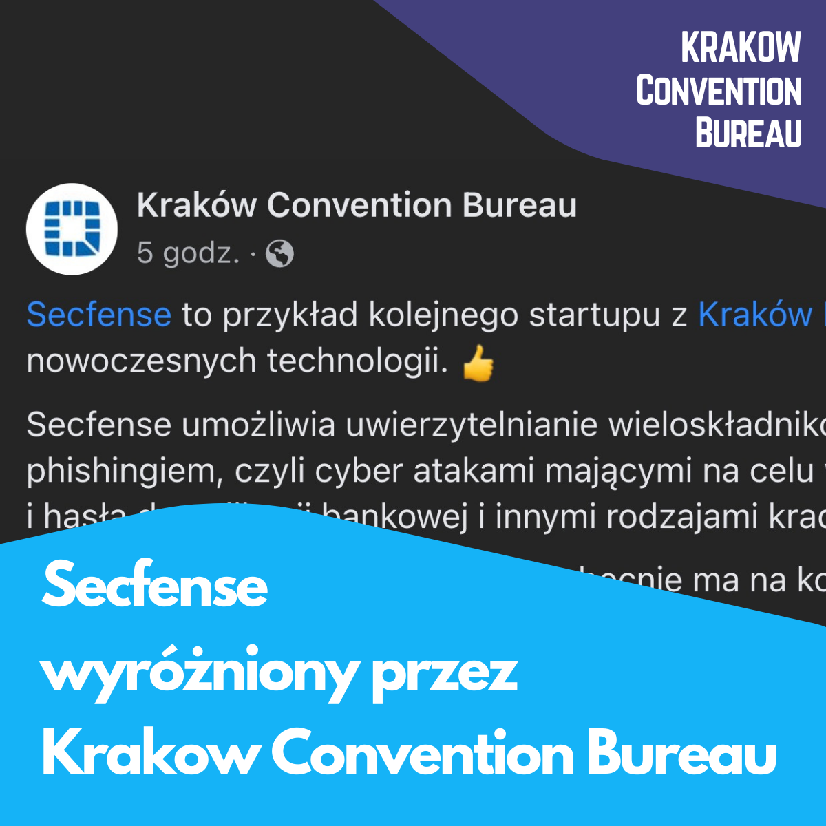 Secfense wyróżniony przez Krakow Convention Bureau