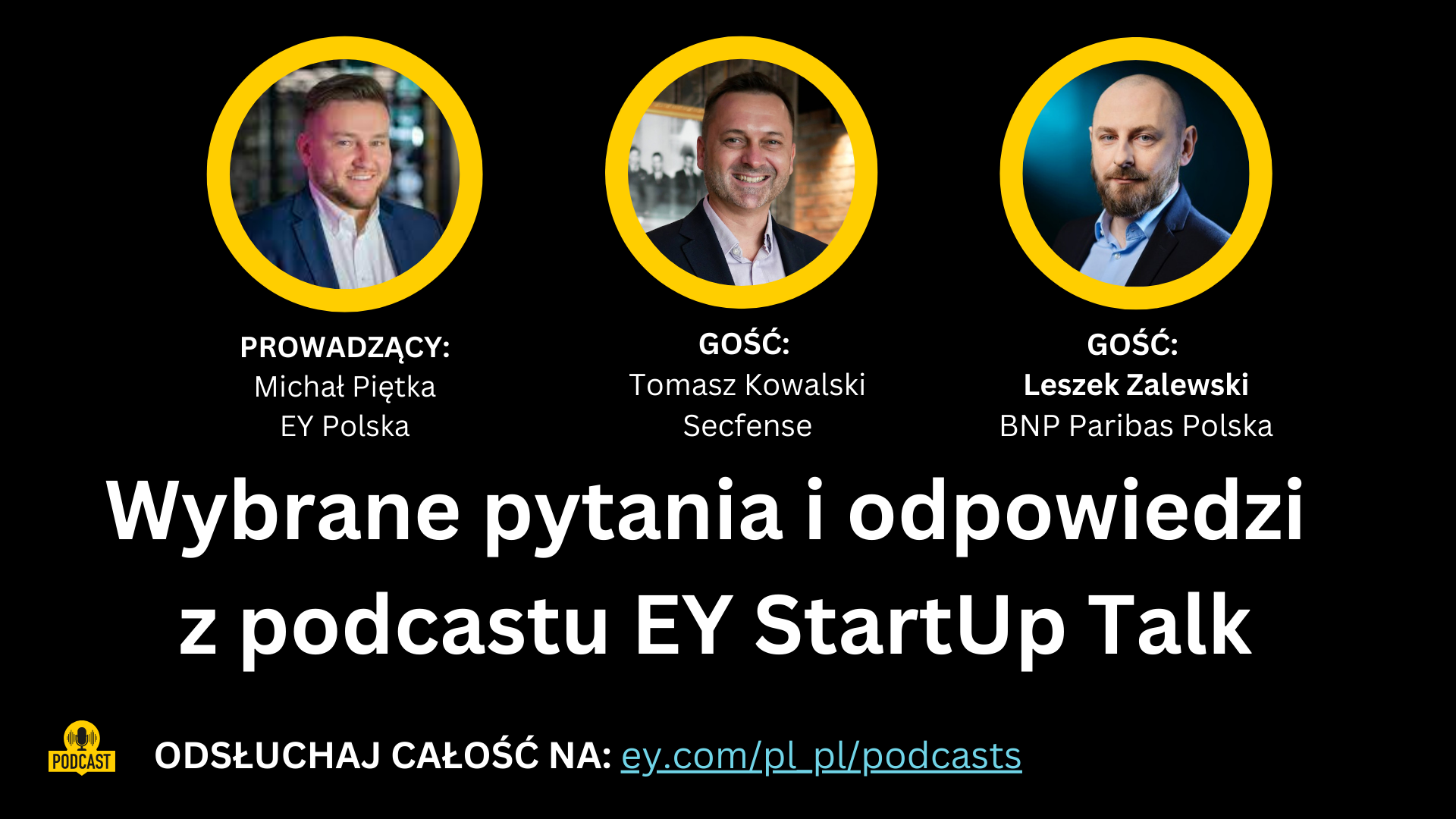 Wybrane pytania i odpowiedzi z podcastu EY StartUp Talk z Secfense i BNP Paribas Polska