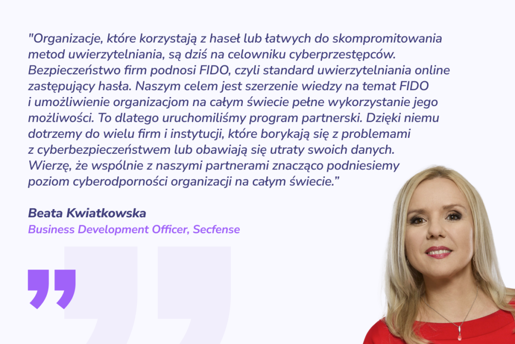 Beata Kwiatkowska o programie partnerskim Secfense