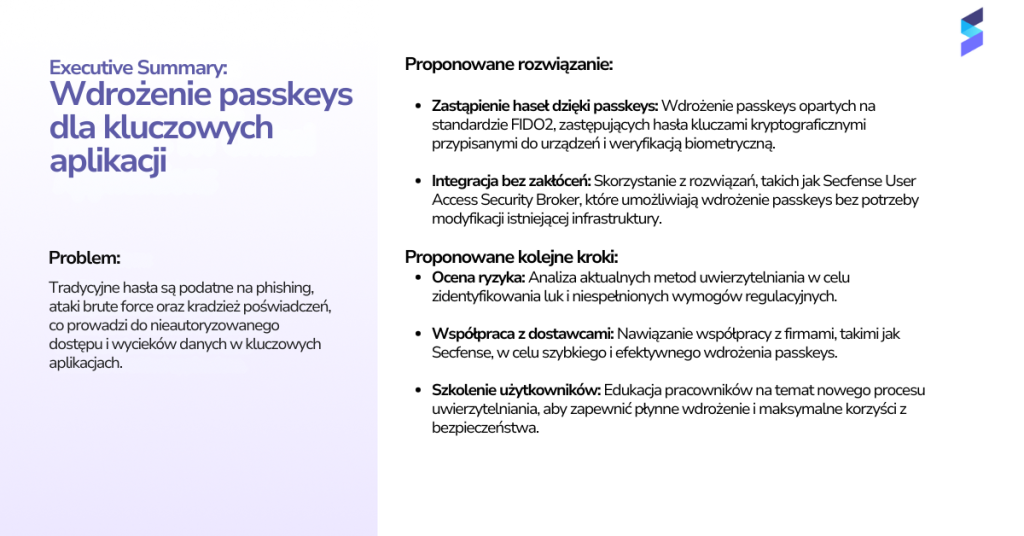 Jak uzasadnić przyjęcie passkeys dla krytycznych aplikacji?